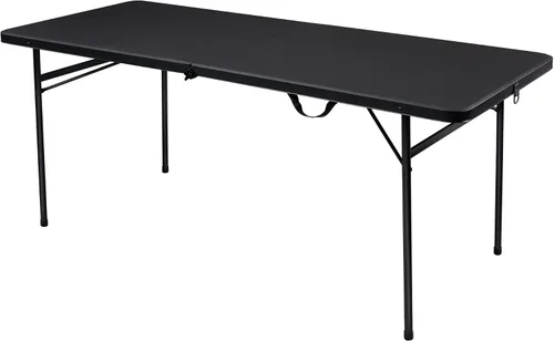 Vista 3 de Mesa plegable de plástico plegable de 6 pies (color negro)