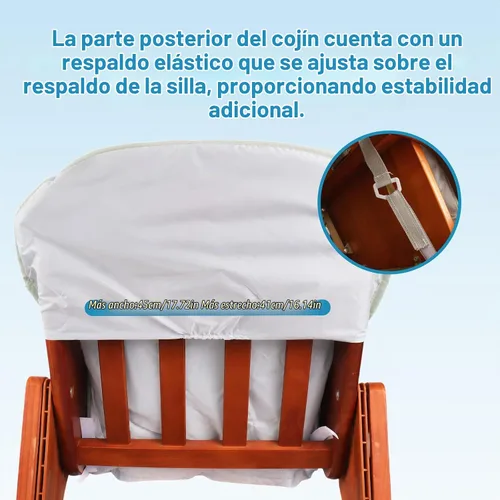 Vista 6 de Cojín para Silla Alta, Cojín para Silla Alta, Patrón Lindo, Diseño Cómodo de Cinturón de Seguridad, Cojín de Asiento Suave y Cómodo, Almohadilla