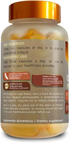 Vista 3 de Betel Natural Aceite de Pescado Omega 3 Premium EPA/DHA Aceite de Pescado - 90 Cápsulas Blandas