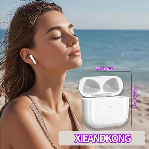 Vista 15 de Funda de carga compatible con Airpods 4rd (2024), funda de carga tipo C para AirPods 4rd, funda de carga inalámbrica de repuesto con botón