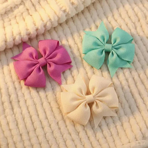 Vista 6 de 60 piezas de broches para el pelo con lazos para bebés: broches de 2 pulgadas totalmente forrados para bebés y niñas (30 pares)