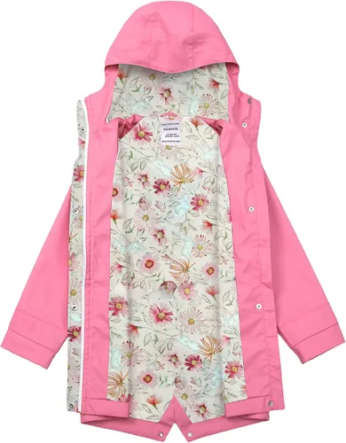 Vista 3 de SOLOCOTE Chaqueta impermeable de goma con capucha para niños, impermeable, resistente al viento, talla 5-14 años