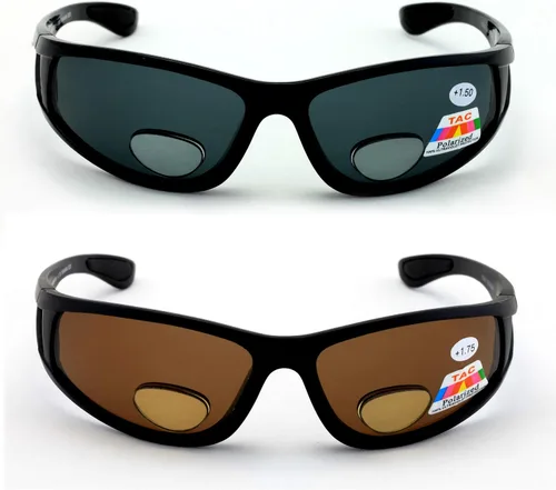 Vista 2 de V.W.E. 2 pares de lentes de sol polarizados para pesca con mosca con aumento de lectores bifocales, lectura al aire libre