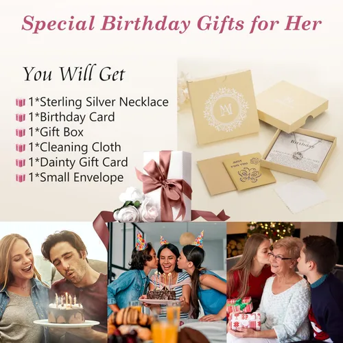 Vista 3 de Regalos de cumpleaños para mujer, collar de plata de ley 30, 40, 50, 60, 70, 80, 90, cumpleaños, 3, 4, 5, 6, 7, 8, 9, joyería de la década de 30