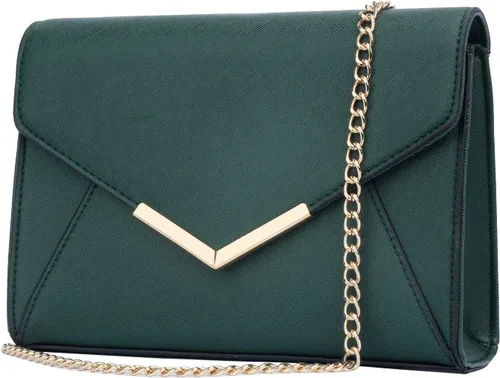 Vista 20 de KKXIU Bolso Clutch de Noche Tipo Sobre de Cuero Sintético Elegante para Mujer, Bolso Plegable para Fiesta, Boda, Graduación