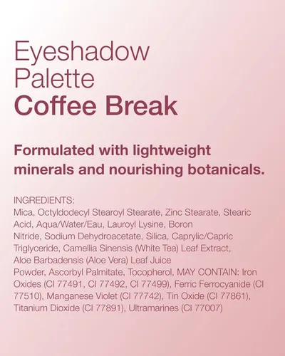 Vista 10 de Mineral Fusion Paleta de sombras de ojos Maquillaje vegano con acabados mate, satinado y brillante Fórmula natural y ligera (Coffee Break)