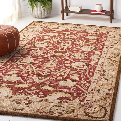 Vista 10 de SAFAVIEH Antiquity Collection - Alfombra decorativa de 3 x 5 pies, color marfil y beige, hecha a mano, lana tradicional, ideal para zonas de alto