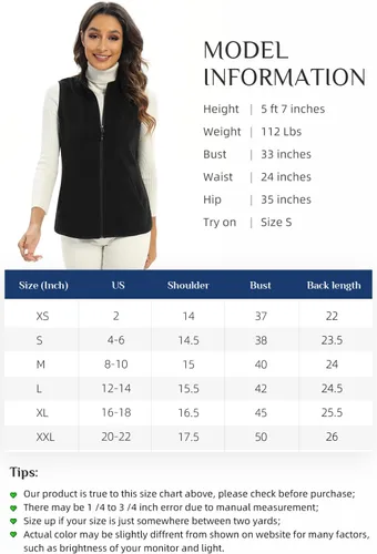 Vista 5 de Xeoxarel Chaleco de forro polar para mujer con 6 bolsillos (XS-2XL)
