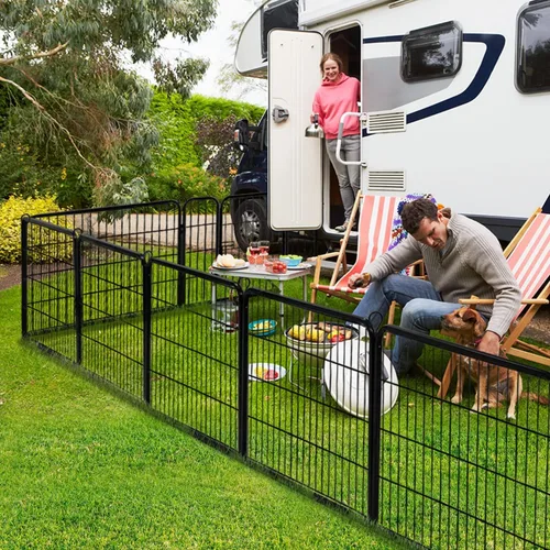 Vista 4 de ZENY Vallas para perros para el patio, campamento, corrales para perros al aire libre, corral para perros en interiores, 8 paneles para perros