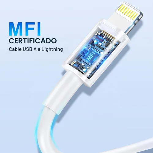 Vista 3 de Cable Lightning para iPhone de 6 pies, [certificado MFi de Apple], cable de carga rápida para iPhone 14 13 12 11 Pro Max XS XR X 8 7 6 Plus SE y más