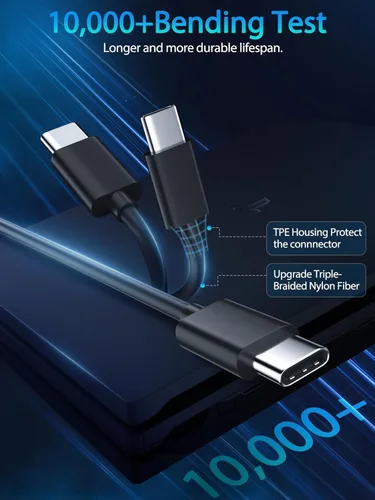 Vista 4 de Paquete de 2 cables de carga tipo C para lectores electrónicos Kindle, tabletas Fire, HD 10 9ª 11ª generación, HD 8 10ª generación, 8 Plus Kids