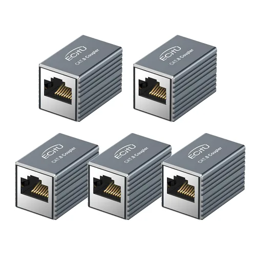 Vista 14 de Acoplador RJ45, paquete de 2 adaptadores Ethernet hembra a hembra, adaptador extensor de cable Ethernet, modular recto de 8 pines, conector de red