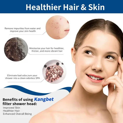 Vista 2 de Cabezal de ducha filtrado para cabello y piel más saludables, elimina el cloro y los metales pesados, filtro de cabezal de ducha para agua dura