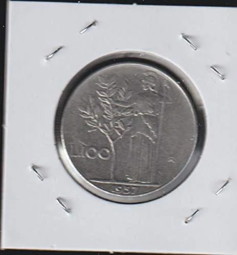 Vista 2 de 1957 IT Value within Wheat Ears 100 Lire Choice Extremely Fine