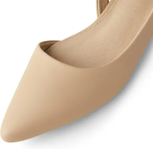 Vista 8 de Arromic Zapatos planos con puntera puntiaguda para mujer, con correa ajustable en el tobillo, zapatos sin cordones