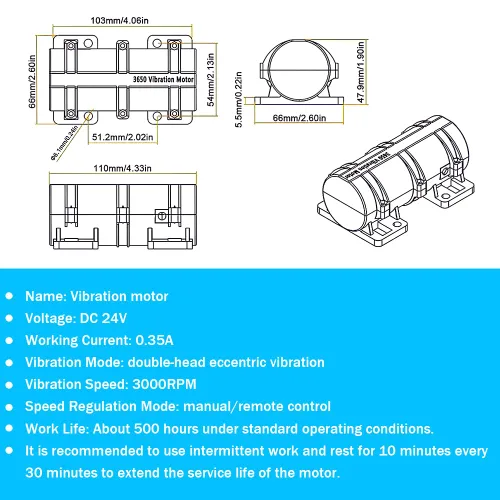 Vista 7 de Motor DC de 12V 3800rpm Motor de Vibración Fuerte Mini Motor Rotativo de Velocidad Vibrante Industrial para Cama de Masaje Eléctrica Silla