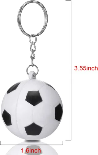 Vista 2 de Paquete de 20 llaveros de fútbol, pelota de estrés, pelota deportiva, llavero para recuerdos de fiesta, llavero para niños, escuela, carnaval