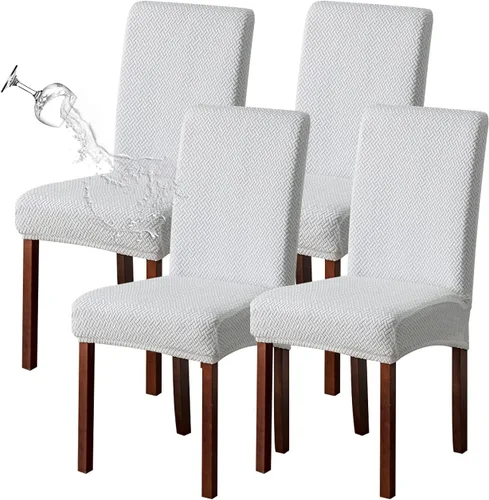 Vista 36 de Genina Fundas impermeables para sillas de comedor, cocina, fundas para sillas de comedor Parson (beige, 2 unidades)