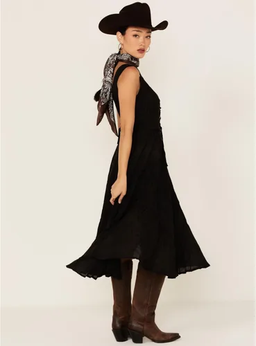 Vista 4 de Scully Vestido sin mangas para mujer con cordones frontal de longitud completa gris ceniza HC118