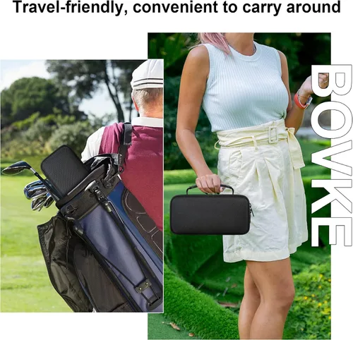 Vista 6 de BOVKE Funda de transporte para altavoz GPS de golf Bushnell Wingman View, buscador de rango, soporte magnético de almacenamiento de viaje Negro