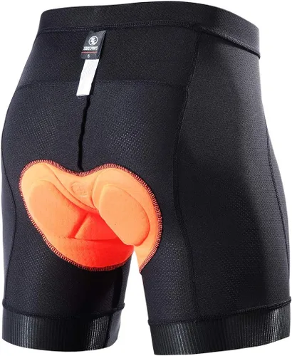 Vista 5 de Souke Sports Pantalones cortos de ciclismo para hombre, con acolchado 4D para bicicleta, MTB Liner Shorts con agarre antideslizante en las piernas