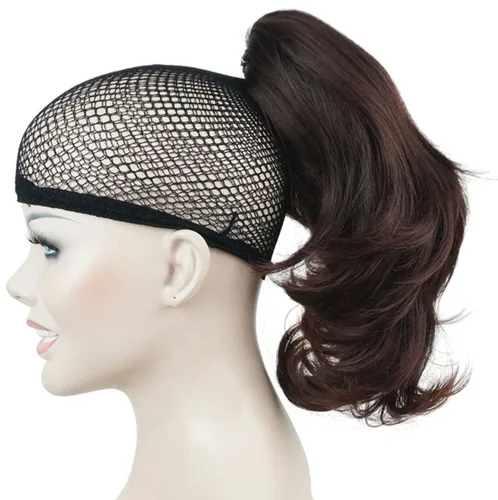 Vista 3 de Lydell Extensión de pelo sintético de doble uso de 12 pulgadas con clip y pinza para coleta, 4.24 onzas con pinza de mandíbula/garra (negro azabache)