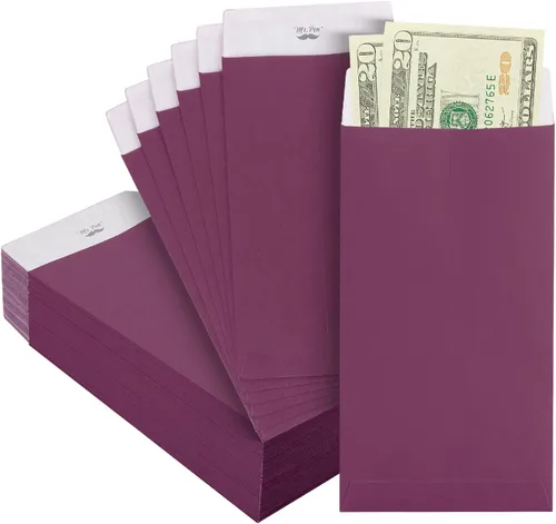 Vista 28 de Mr. Pen - Sobres de dinero para efectivo, 6.5 x 3.5 pulgadas, paquete de 100 unidades, papel kraft Sobres de efectivo autoadhesivos a granel