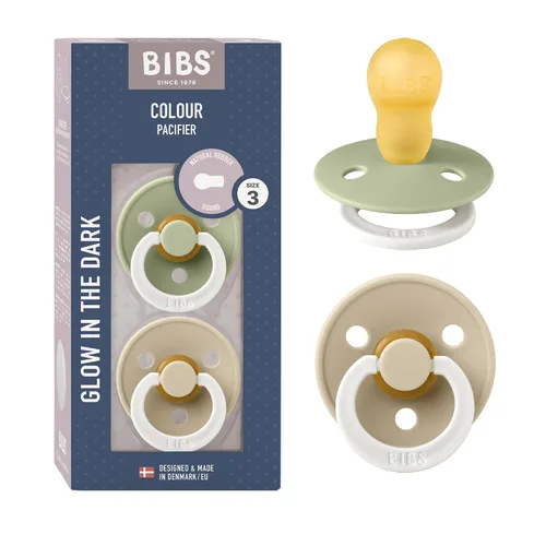 Vista 123 de BIBS - Paquete de 2 chupetes para bebés, goma natural libre de bisfenol A (BPA), hechos en Dinamarca, para niños de 0-6 meses, azul pastel