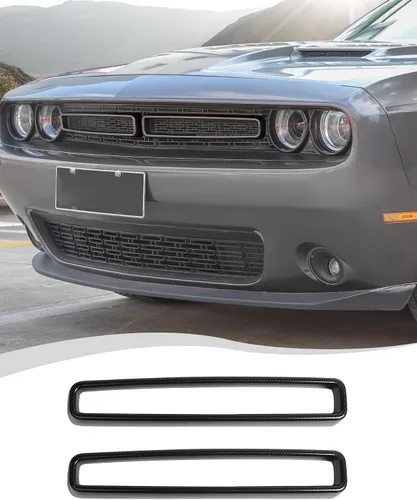 Vista 11 de Hoolcar Front Grille Radiator Grille Insert Cover Grillwork Trim Compatible with Dodge Challenger 2015-2025+, Exterior Accessories, Black, 2pcs Negro