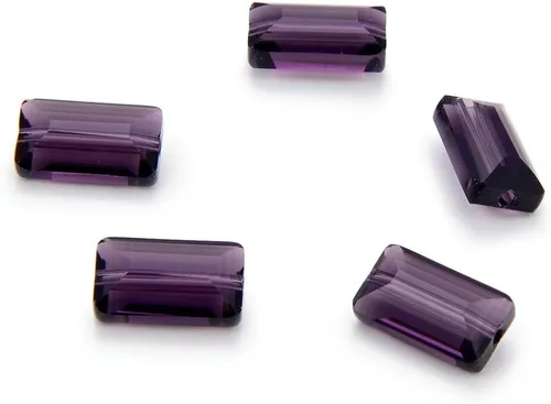 Vista 21 de 25 piezas Adabele cuentas austriacas de cristal facetado de 14 mm, rectangulares sueltas, amatista, compatibles con cristales Swarovski Preciosa