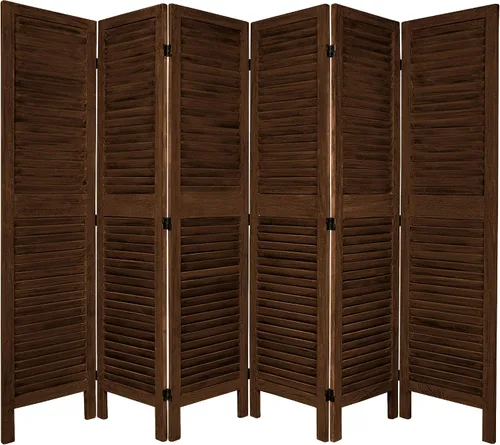 Vista 8 de Oriental Furniture - Divder veneciano clásico de 5 1/2 pies de alto, color marrón quemado, 3 paneles