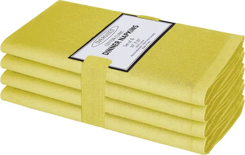 Vista 10 de Cotton Clinic Servilletas de tela 100% algodón extra grandes de 20 x 20 pulgadas, juego de 4 servilletas de mesa suaves y duraderas reutilizables
