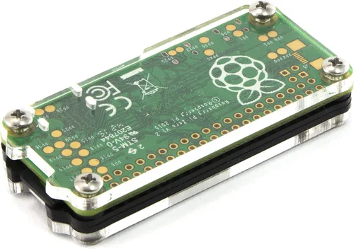 Vista 4 de Zebra Zero - Carcasa para Raspberry Pi Zero 1.3 y Wireless (hielo), color negro C4Labs