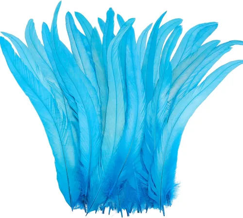 Vista 11 de Yuxung 100 plumas largas de cola de gallo natural a granel 12-14 pulgadas Blanco