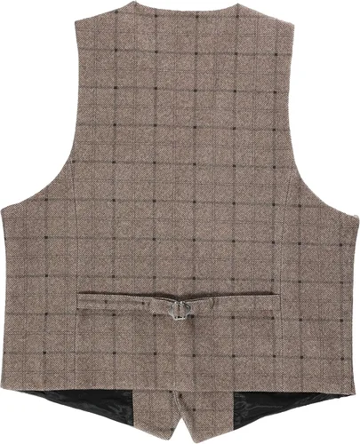 Vista 42 de Gioberti Chaleco de tweed formal de 6 botones para hombres