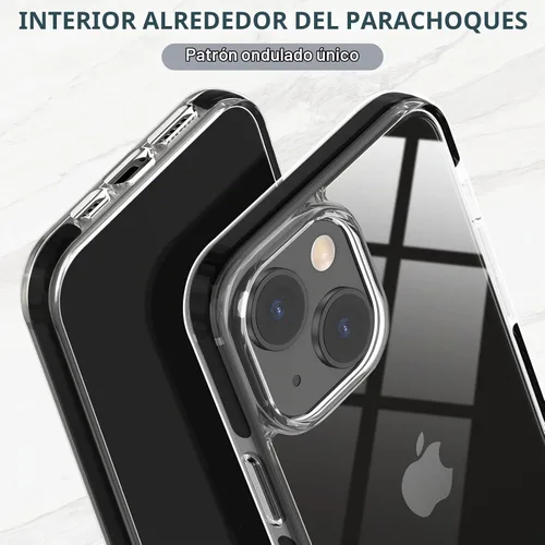 Vista 2 de MATEPROX Compatible con iPhone 14, transparente, delgada, transparente, a prueba de golpes, para iPhone 14 de 6.1 pulgadas 2022 (negro)