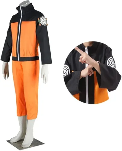 Vista 5 de JIAJIAMIN Disfraz completo de Uzumaki de Halloween para niños, con cremallera, chaquetas y pantalones, para niños de 3 a 12 años