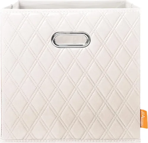 Vista 2 de Juego de 2 cestas de almacenamiento plegables beige