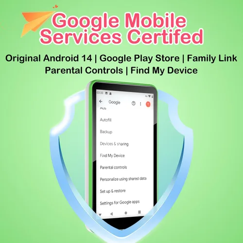 Vista 2 de Reproductor de MP3 Android para niños con azul y WiFi: 160 GB, táctil de 4 pulgadas, WiFi/Bluetooth Spotify, App Store, control parental