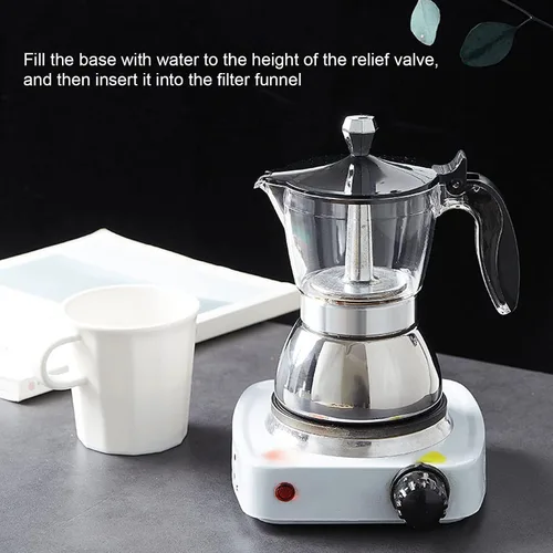 Vista 5 de Fdit Máquina clásica para estufa, 6 tazas de acero inoxidable, olla de café italiana octogonal para el hogar