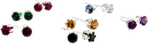 Vista 2 de Sterling Silver Post Stud Piercing Earrings for Cartilage Tragus Helix Multiple Piercing Hypoallergenic Birthstone Jewelry for Women