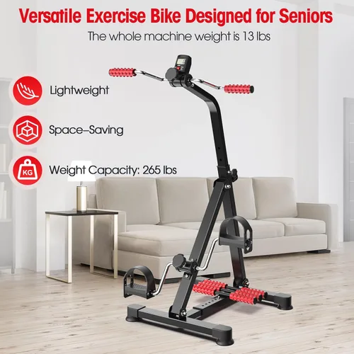 Vista 3 de Ejercitador de pedal de rodilla ajustable para personas mayores, equipo de terapia de accidentes cerebrovasculares para adultos, equipo portátil