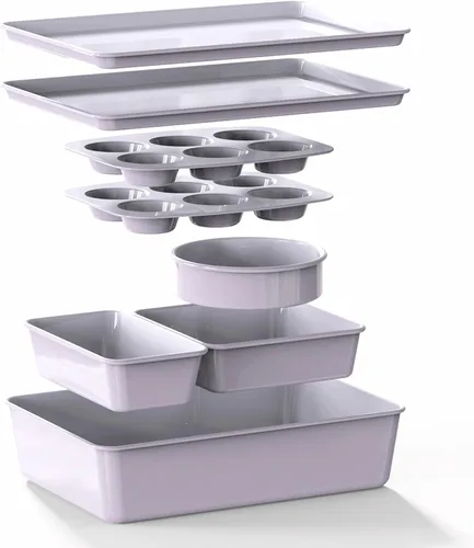 Vista 10 de Larder & Vine Juego de 8 utensilios para hornear Juego de hornear antiadherente con acabado cerámico Productos esenciales para hornear sin PFAS
