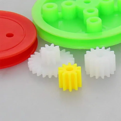 Vista 6 de Fielect Kit de engranajes de plástico 43pcs con accesorios surtidos para robot motor DC
