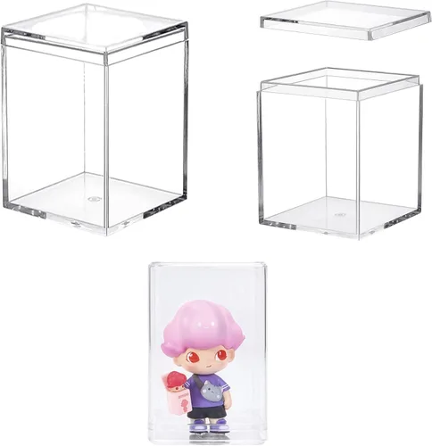 Vista 14 de KissYou Caja pequeña de acrílico con tapa transparente para dulces, cajas para exhibición, decoración de fiesta, plástico, cuadrado, cubo