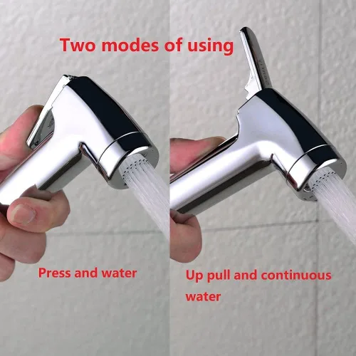 Vista 4 de LikeHome Pulverizador de bidé para paño de inodoro pulverizador de pañal Shattaf de mano Bidé Enjuague Spray Cromo (solo pulverizador)