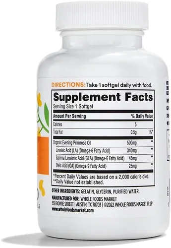 Vista 2 de 365 by Whole Foods Market, Aceite de onagra 500 mg, 120