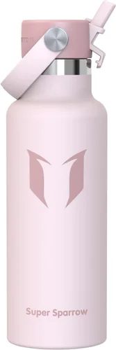 Vista 33 de Super Sparrow Botella de Agua Aislada - 17 Oz / 25 Oz / 34 Oz - Frasco FlipFlow de Boca Estándar - Libre de BPA, Botella a Prueba de Fugas