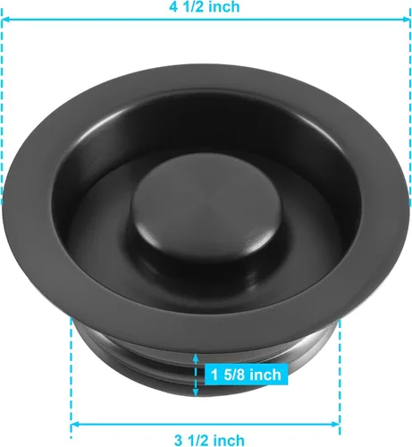 Vista 5 de LQS Brida de eliminación de basura para fregadero de cocina y tapón de fregadero, ajuste de orificio de drenaje estándar de 3-1/2 pulgadas