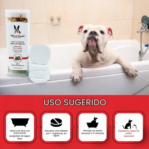 Vista 7 de Warren London Limpieza profunda de patas para perros – Alivia la picazón e irritación de las patas con aloe vera, algas marinas y aceite de árbol